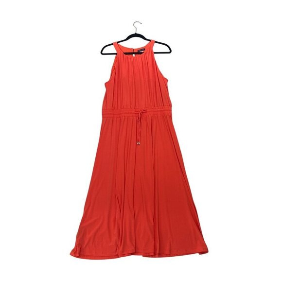 Tommy Hilfiger Dresses & Skirts - Tommy Hilfiger Orange Sleeveless Halter Maxi Dress Size 14 With Drawstring Waist